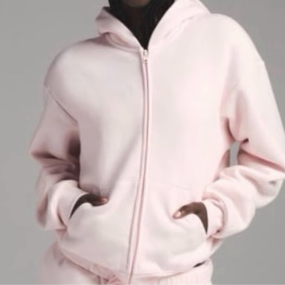 SKIMS Barely Pink Classic Full-Zip Hoodie